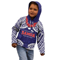 Samoa Black Saturday Kid Hoodie Samoa mo Samoa with Blue Ula Fala