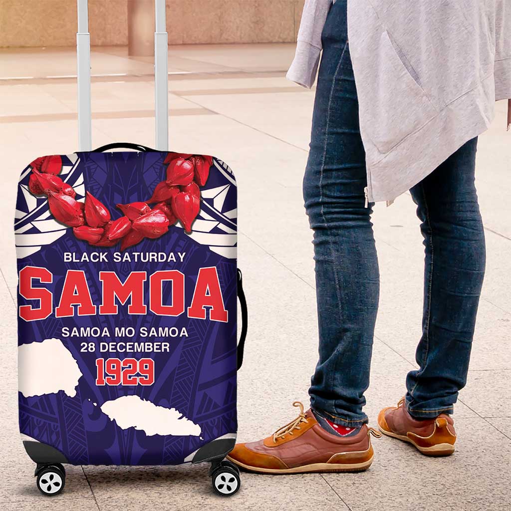 Samoa Black Saturday Luggage Cover Samoa mo Samoa with Blue Ula Fala