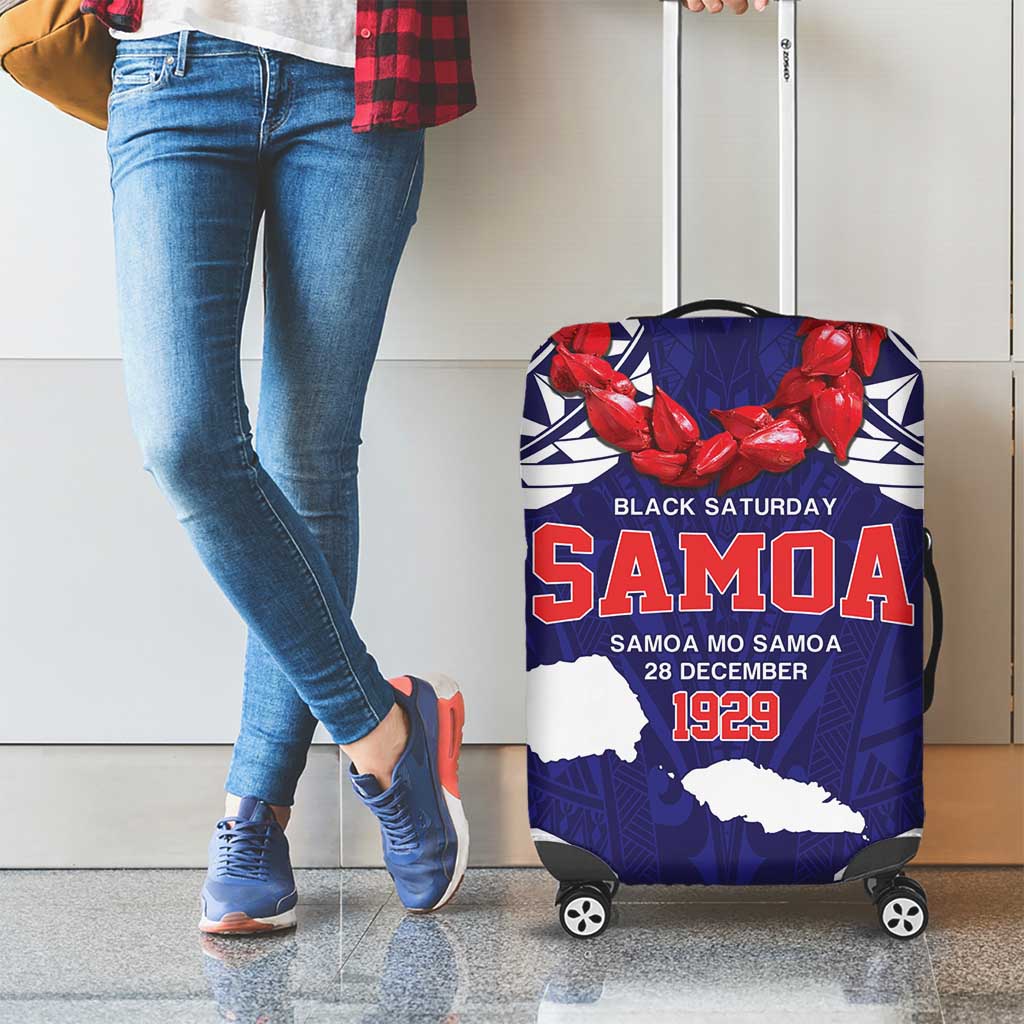 Samoa Black Saturday Luggage Cover Samoa mo Samoa with Blue Ula Fala