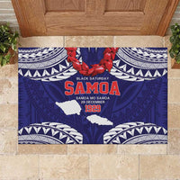 Samoa Black Saturday Rubber Doormat Samoa mo Samoa with Blue Ula Fala
