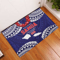 Samoa Black Saturday Rubber Doormat Samoa mo Samoa with Blue Ula Fala