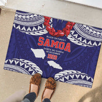 Samoa Black Saturday Rubber Doormat Samoa mo Samoa with Blue Ula Fala