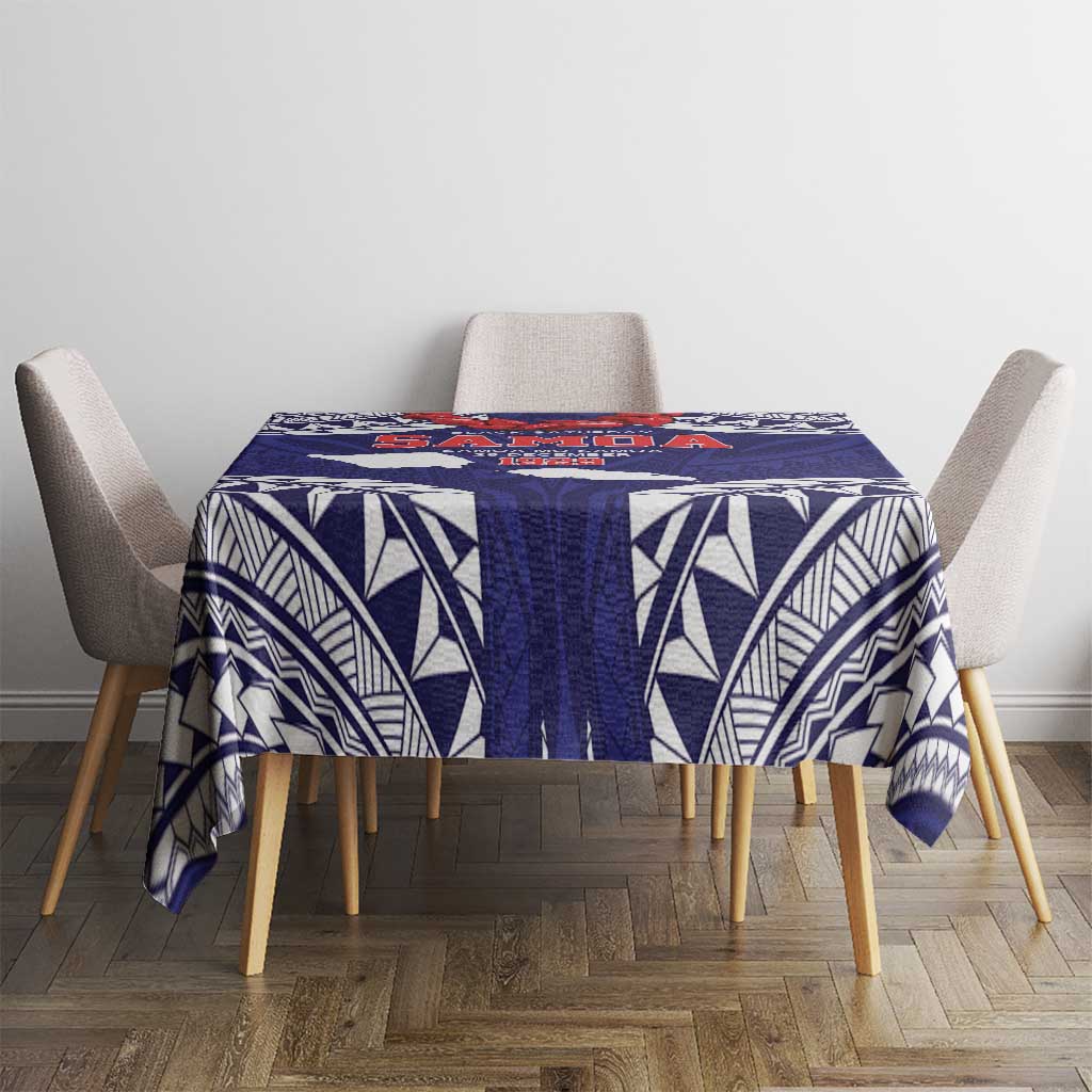 Samoa Black Saturday Tablecloth Samoa mo Samoa with Blue Ula Fala