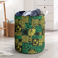 Cook Islands Mere Kiritimiti Laundry Basket Pacific Patchwork Xmas Vibes - Polynesian Pride