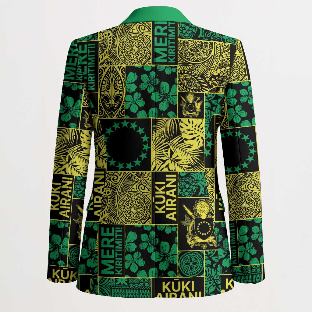 Cook Islands Mere Kiritimiti Blazer Pacific Patchwork Xmas Vibes - Polynesian Pride