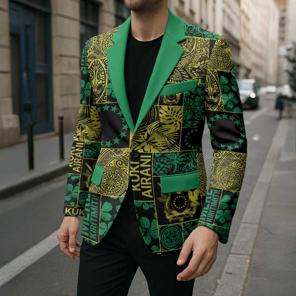 Cook Islands Mere Kiritimiti Blazer Pacific Patchwork Xmas Vibes - Polynesian Pride