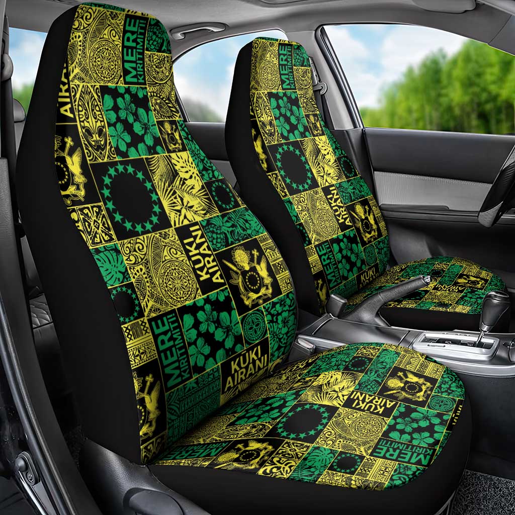 Cook Islands Mere Kiritimiti Car Seat Cover Pacific Patchwork Xmas Vibes - Polynesian Pride