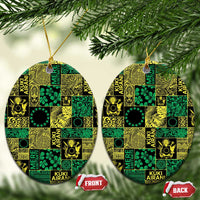 Cook Islands Mere Kiritimiti Ceramic Ornament Pacific Patchwork Xmas Vibes - Polynesian Pride