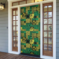 Cook Islands Mere Kiritimiti Door Cover Pacific Patchwork Xmas Vibes - Polynesian Pride