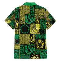 Cook Islands Mere Kiritimiti Family Matching Short Sleeve Bodycon Dress and Hawaiian Shirt Pacific Patchwork Xmas Vibes - Polynesian Pride