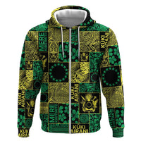 Cook Islands Mere Kiritimiti Hoodie Pacific Patchwork Xmas Vibes - Polynesian Pride