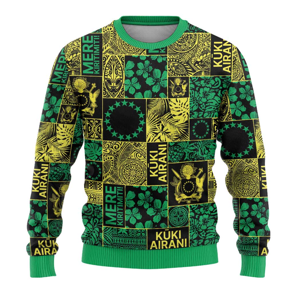 Cook Islands Mere Kiritimiti Ugly Christmas Sweater Pacific Patchwork Xmas Vibes - Polynesian Pride