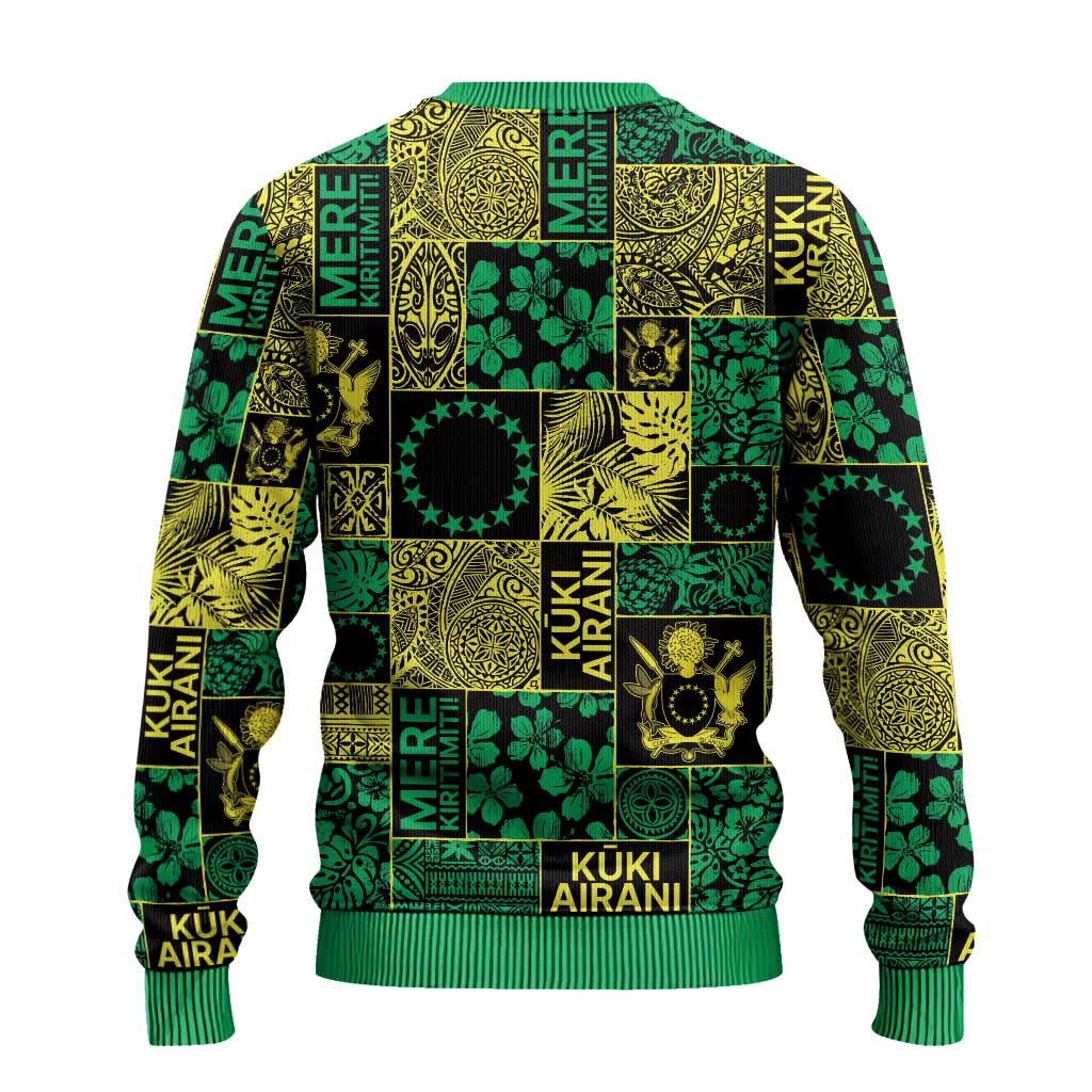 Cook Islands Mere Kiritimiti Ugly Christmas Sweater Pacific Patchwork Xmas Vibes - Polynesian Pride