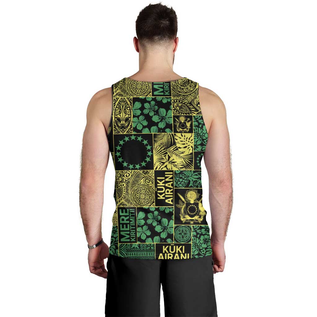 Cook Islands Mere Kiritimiti Men Tank Top Pacific Patchwork Xmas Vibes - Polynesian Pride