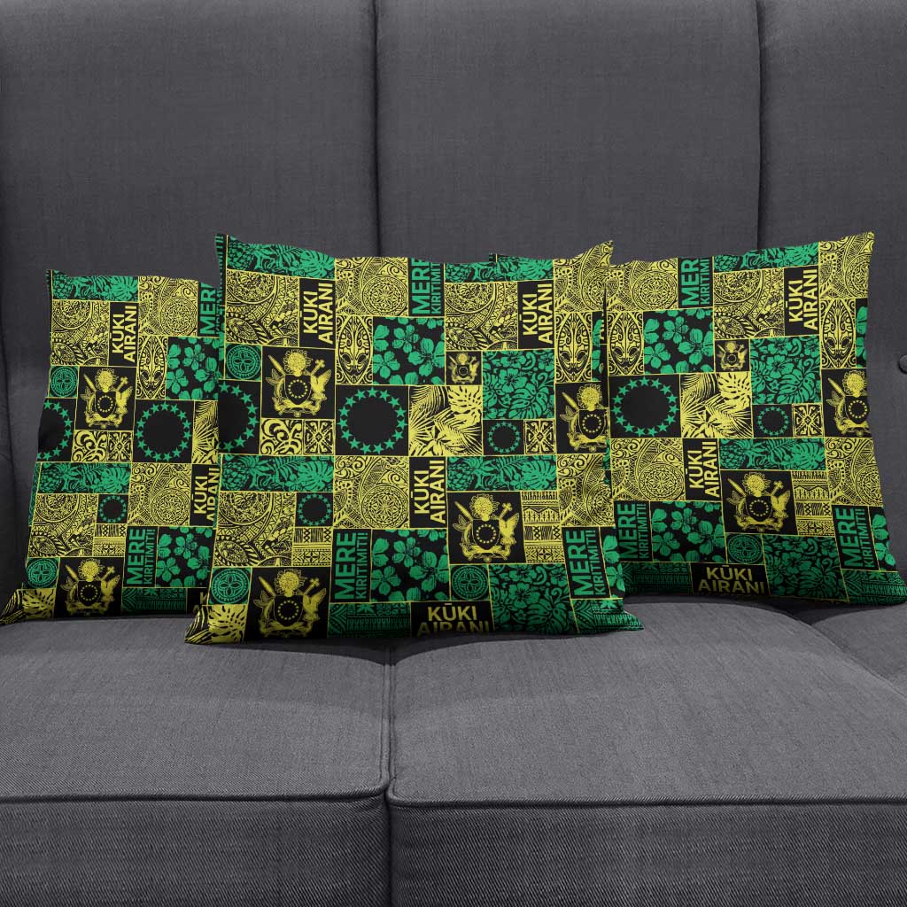 Cook Islands Mere Kiritimiti Pillow Cover Pacific Patchwork Xmas Vibes - Polynesian Pride