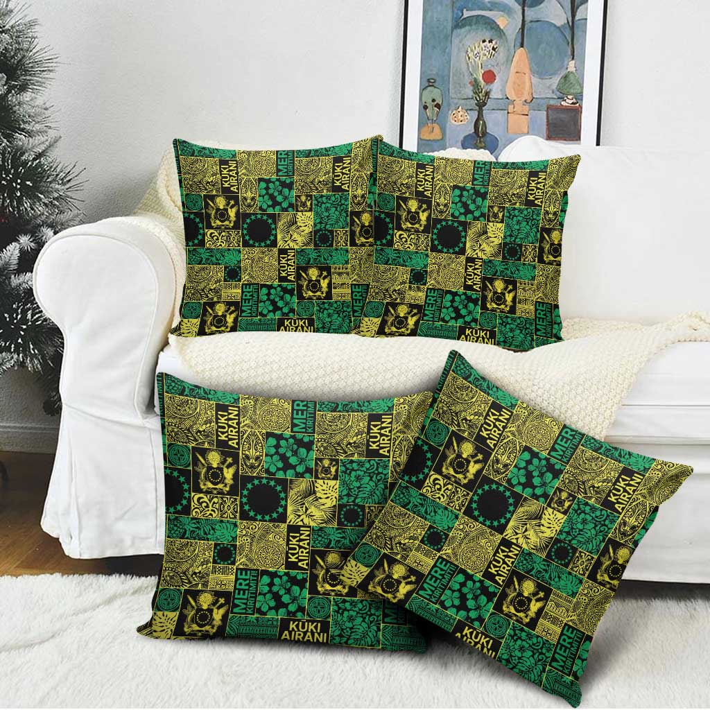 Cook Islands Mere Kiritimiti Pillow Cover Pacific Patchwork Xmas Vibes - Polynesian Pride