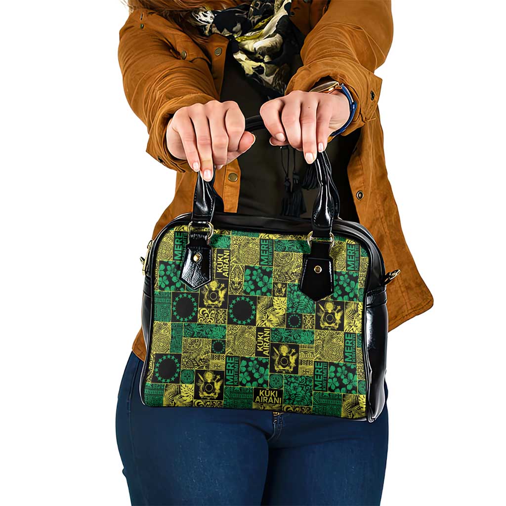 Cook Islands Mere Kiritimiti Shoulder Handbag Pacific Patchwork Xmas Vibes - Polynesian Pride