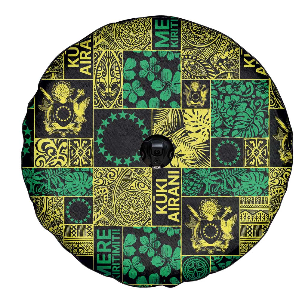 Cook Islands Mere Kiritimiti Spare Tire Cover Pacific Patchwork Xmas Vibes - Polynesian Pride