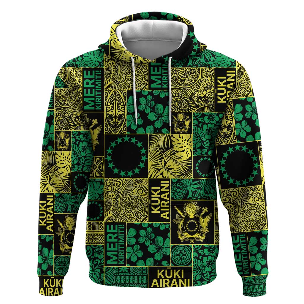 Cook Islands Mere Kiritimiti Zip Hoodie Pacific Patchwork Xmas Vibes - Polynesian Pride