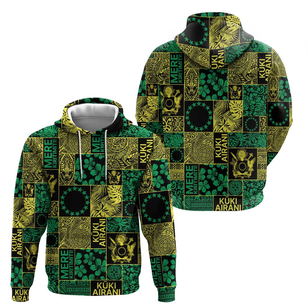 Cook Islands Mere Kiritimiti Zip Hoodie Pacific Patchwork Xmas Vibes - Polynesian Pride