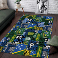 Solomon Islands Meri Kirihimete Area Rug Pacific Patchwork Xmas Vibes - Polynesian Pride