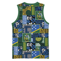 Solomon Islands Meri Kirihimete Basketball Jersey Pacific Patchwork Xmas Vibes - Polynesian Pride