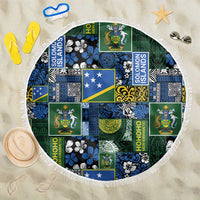 Solomon Islands Meri Kirihimete Beach Blanket Pacific Patchwork Xmas Vibes - Polynesian Pride