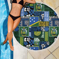 Solomon Islands Meri Kirihimete Beach Blanket Pacific Patchwork Xmas Vibes - Polynesian Pride