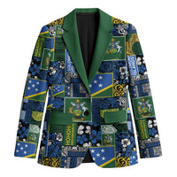 Solomon Islands Meri Kirihimete Blazer Pacific Patchwork Xmas Vibes - Polynesian Pride