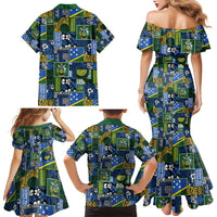 Solomon Islands Meri Kirihimete Family Matching Mermaid Dress and Hawaiian Shirt Pacific Patchwork Xmas Vibes - Polynesian Pride