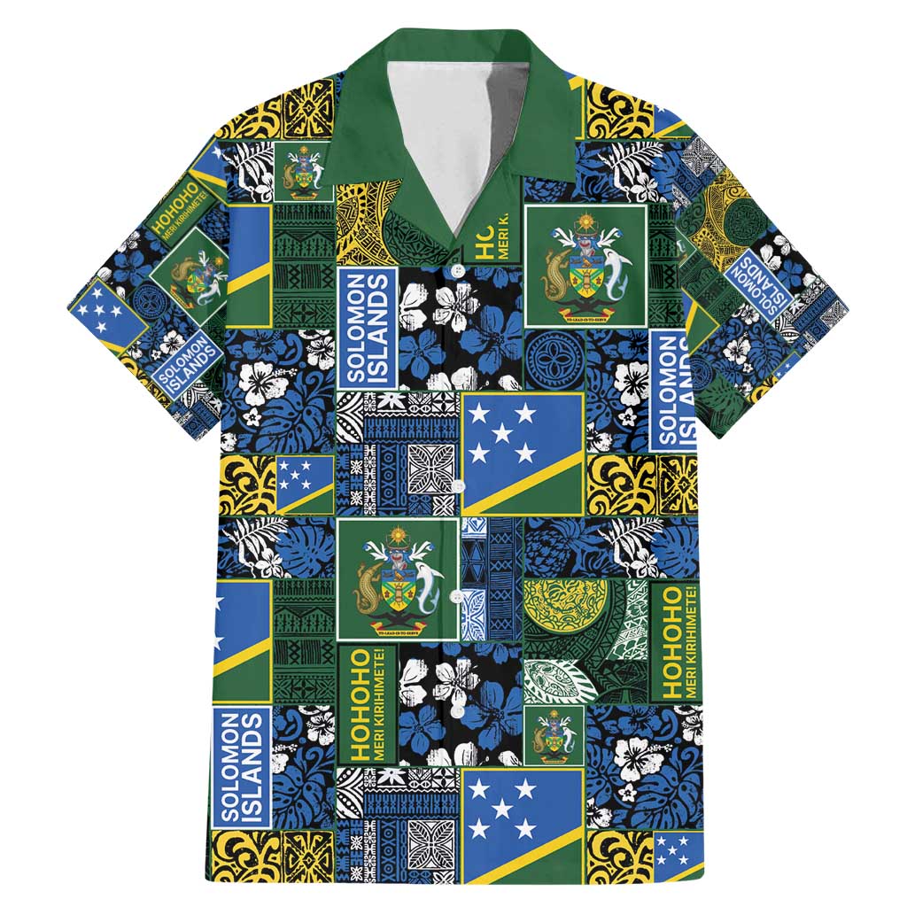 Solomon Islands Meri Kirihimete Family Matching Mermaid Dress and Hawaiian Shirt Pacific Patchwork Xmas Vibes - Polynesian Pride