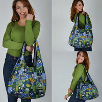 Solomon Islands Meri Kirihimete Grocery Bag Pacific Patchwork Xmas Vibes - Polynesian Pride