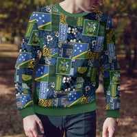Solomon Islands Meri Kirihimete Ugly Christmas Sweater Pacific Patchwork Xmas Vibes - Polynesian Pride