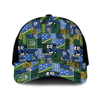 Solomon Islands Meri Kirihimete Mesh Trucker Cap Pacific Patchwork Xmas Vibes - Polynesian Pride