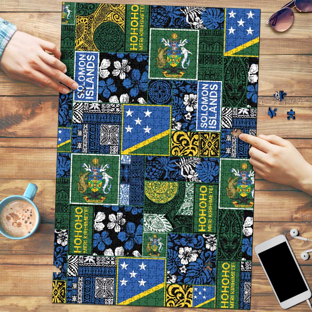 Solomon Islands Meri Kirihimete Puzzle Pacific Patchwork Xmas Vibes - Polynesian Pride