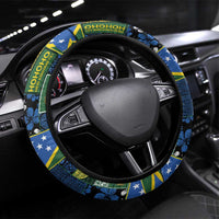 Solomon Islands Meri Kirihimete Steering Wheel Cover Pacific Patchwork Xmas Vibes - Polynesian Pride