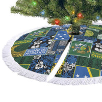 Solomon Islands Meri Kirihimete Tree Skirt Pacific Patchwork Xmas Vibes - Polynesian Pride