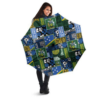 Solomon Islands Meri Kirihimete Umbrella Pacific Patchwork Xmas Vibes - Polynesian Pride