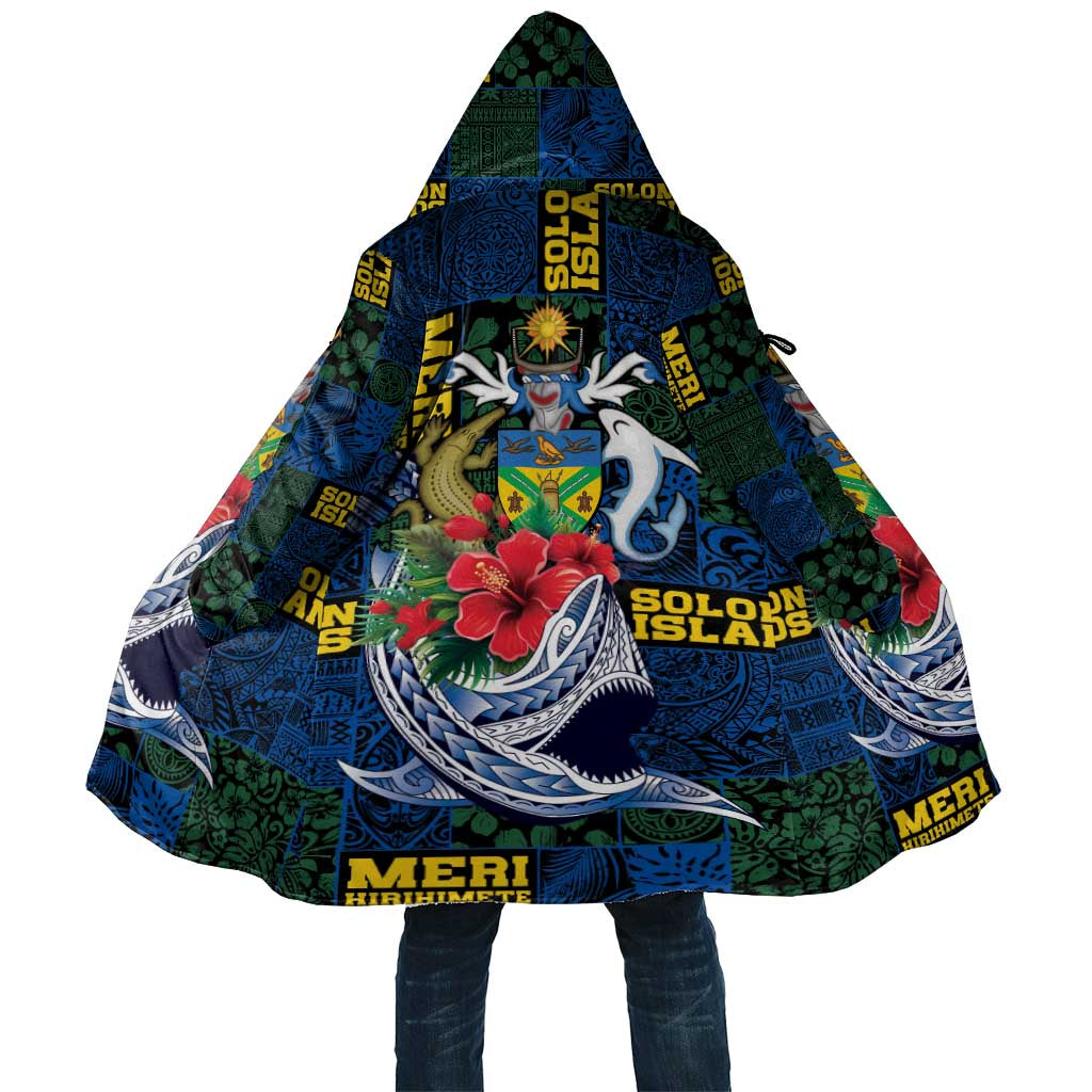 Solomon Islands Meri Kirihimete Cloak Funny Santa Riding Shark - Polynesian Pride