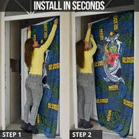 Solomon Islands Meri Kirihimete Door Cover Funny Santa Riding Shark - Polynesian Pride