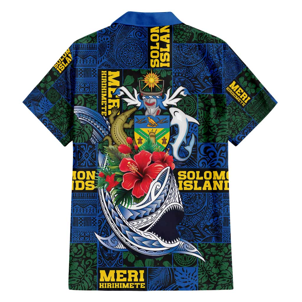 Solomon Islands Meri Kirihimete Family Matching Puletasi and Hawaiian Shirt Funny Santa Riding Shark - Polynesian Pride