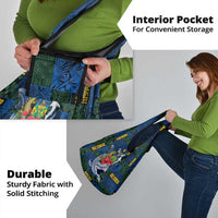 Solomon Islands Meri Kirihimete Grocery Bag Funny Santa Riding Shark - Polynesian Pride