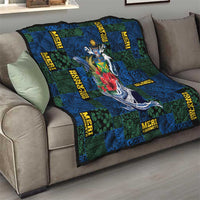 Solomon Islands Meri Kirihimete Quilt Funny Santa Riding Shark - Polynesian Pride