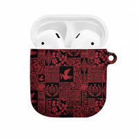 Black Tonga Kilisimasi Fiefia AirPods Case Pacific Patchwork Xmas Vibes - Polynesian Pride