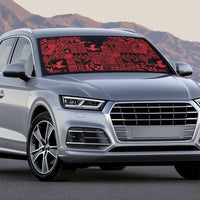 Black Tonga Kilisimasi Fiefia Auto Sun Shade Pacific Patchwork Xmas Vibes - Polynesian Pride