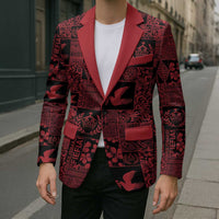 Black Tonga Kilisimasi Fiefia Blazer Pacific Patchwork Xmas Vibes - Polynesian Pride