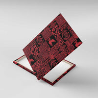 Black Tonga Kilisimasi Fiefia Canvas Wall Art Pacific Patchwork Xmas Vibes - Polynesian Pride