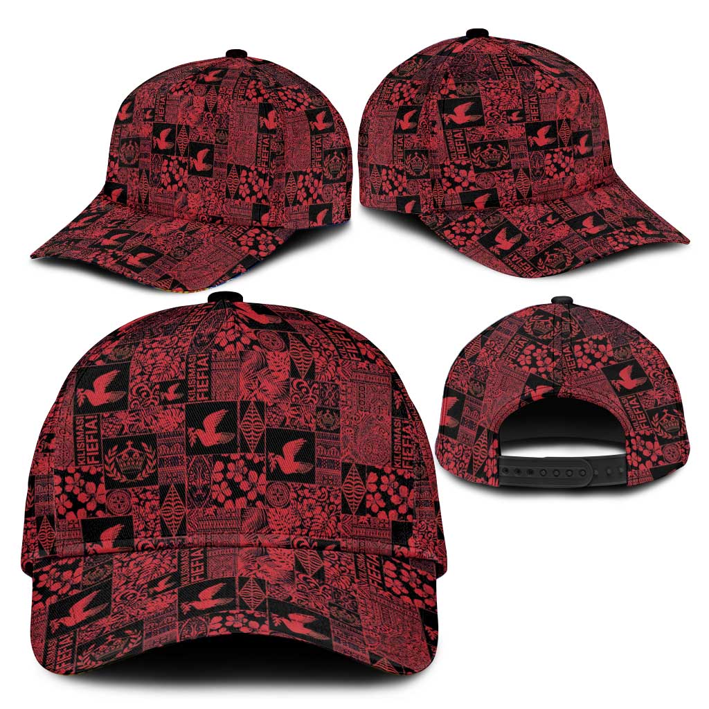 Black Tonga Kilisimasi Fiefia Classic Cap Pacific Patchwork Xmas Vibes LT9 - Polynesian Pride