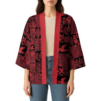 Black Tonga Kilisimasi Fiefia Kimono Pacific Patchwork Xmas Vibes - Polynesian Pride