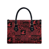 Black Tonga Kilisimasi Fiefia Leather Bag Pacific Patchwork Xmas Vibes - Polynesian Pride